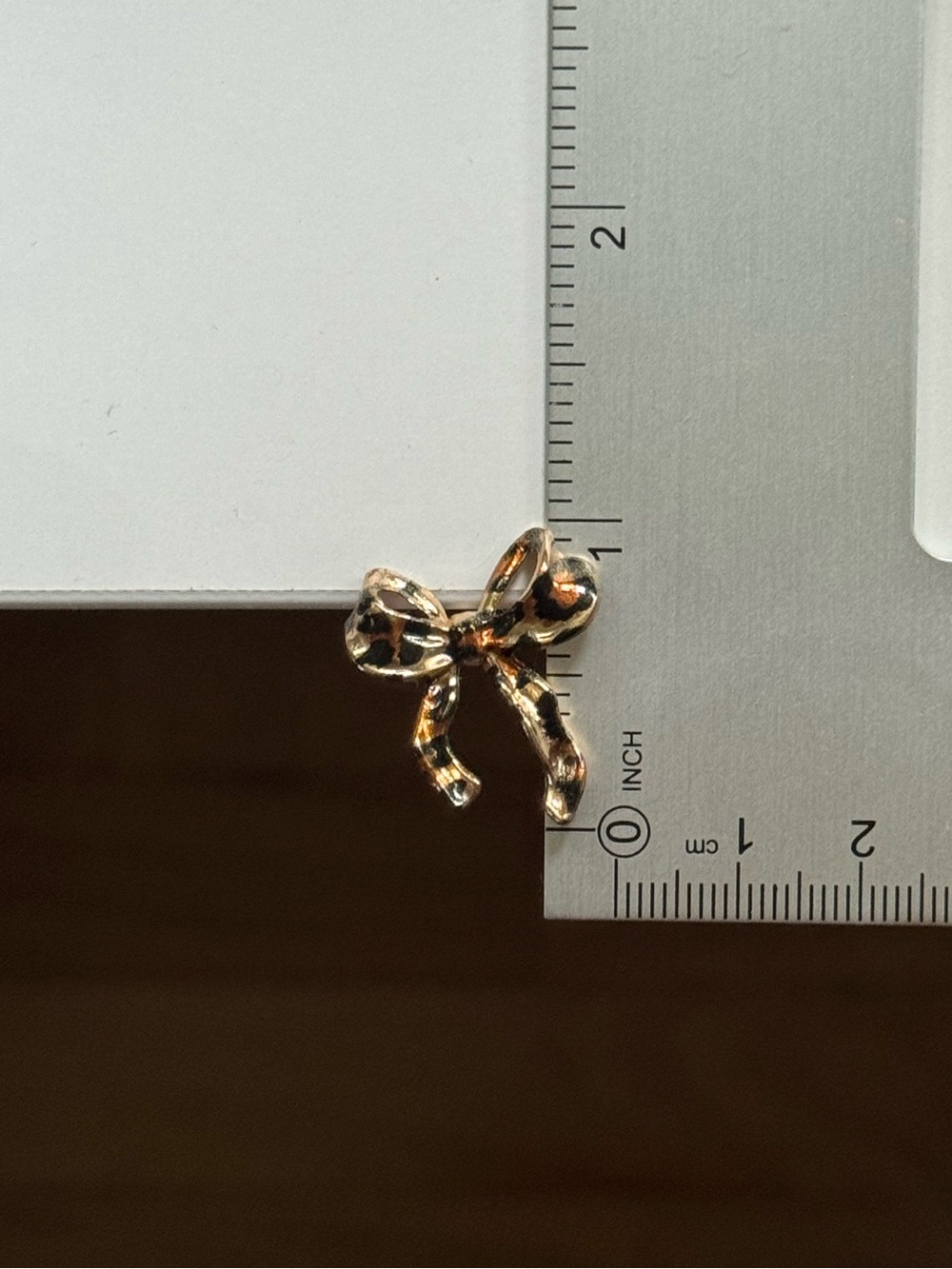 Super cute 🎀 Leopard Print Bow Stud Earrings - Gold and Black earring pair - Picture 5 of 5